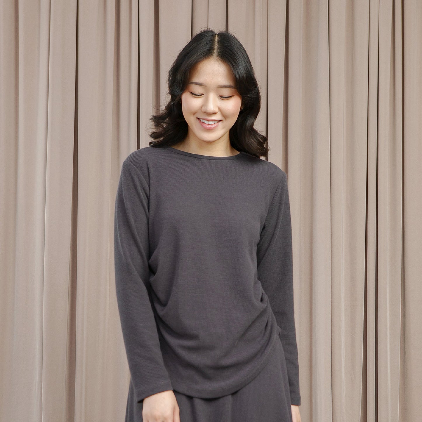 Luna Top - Atasan Knit Pinggang Karet Bervolume | HijabChic