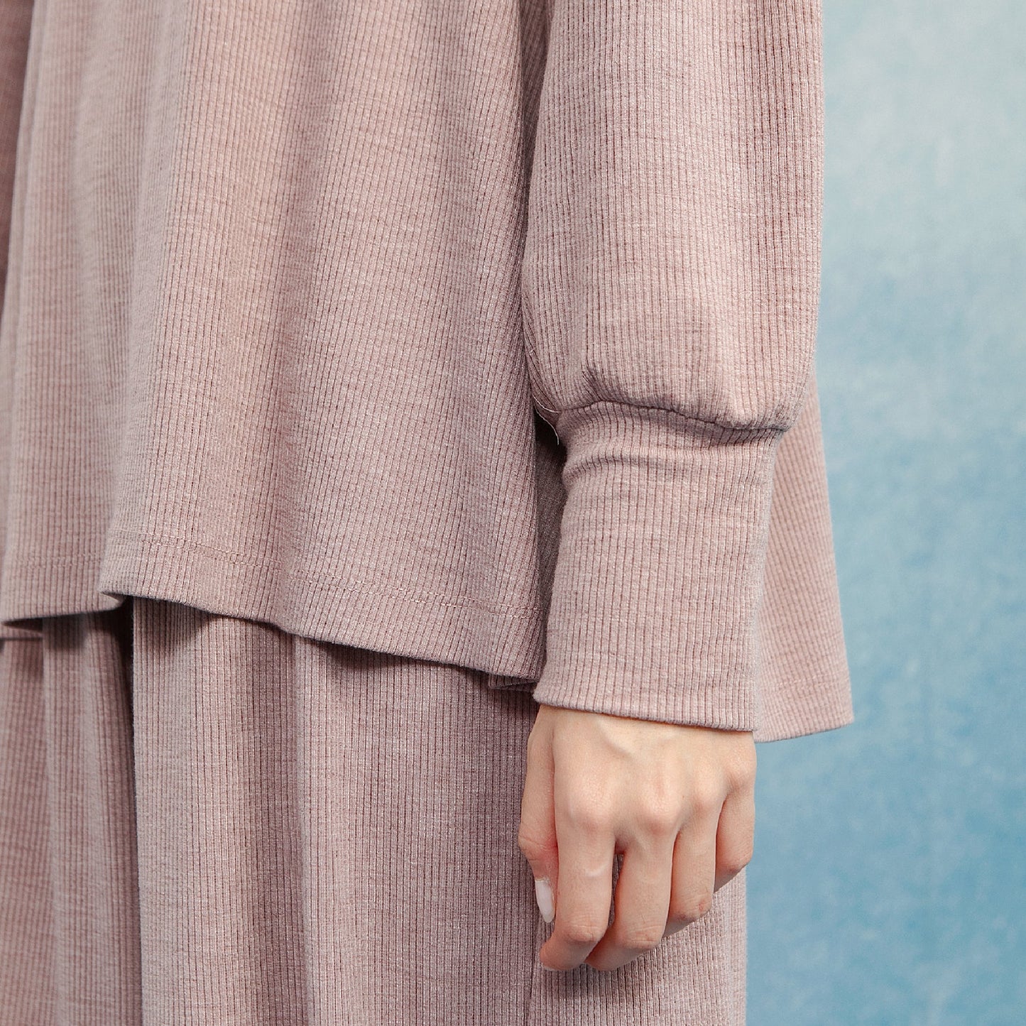 Malau Top - Atasan Knit Polos Zipper Lengan Panjang | HijabChic