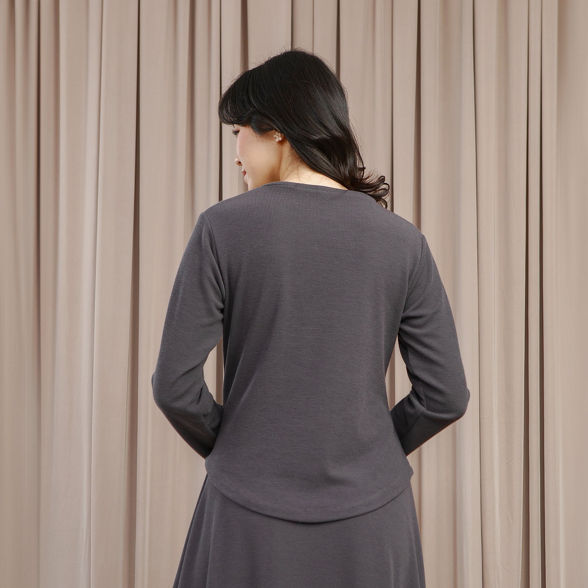 Luna Top - Atasan Knit Pinggang Karet Bervolume | HijabChic