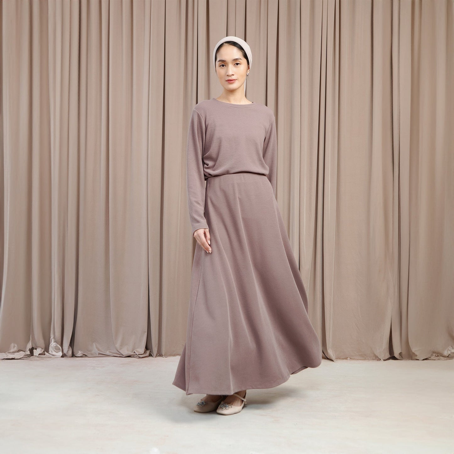 Della Skirt - Rok Knit A-Line Karet Pinggang | HijabChic