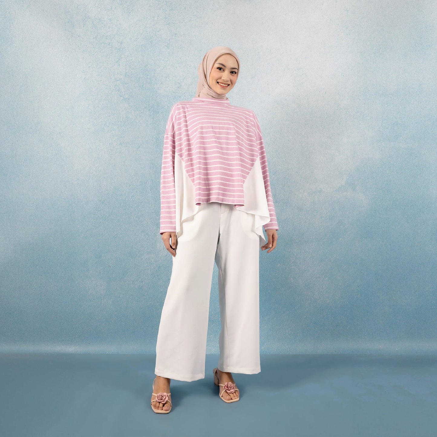 Athaya Top - Baju Kaos Stripe Daily Katun | HijabChic