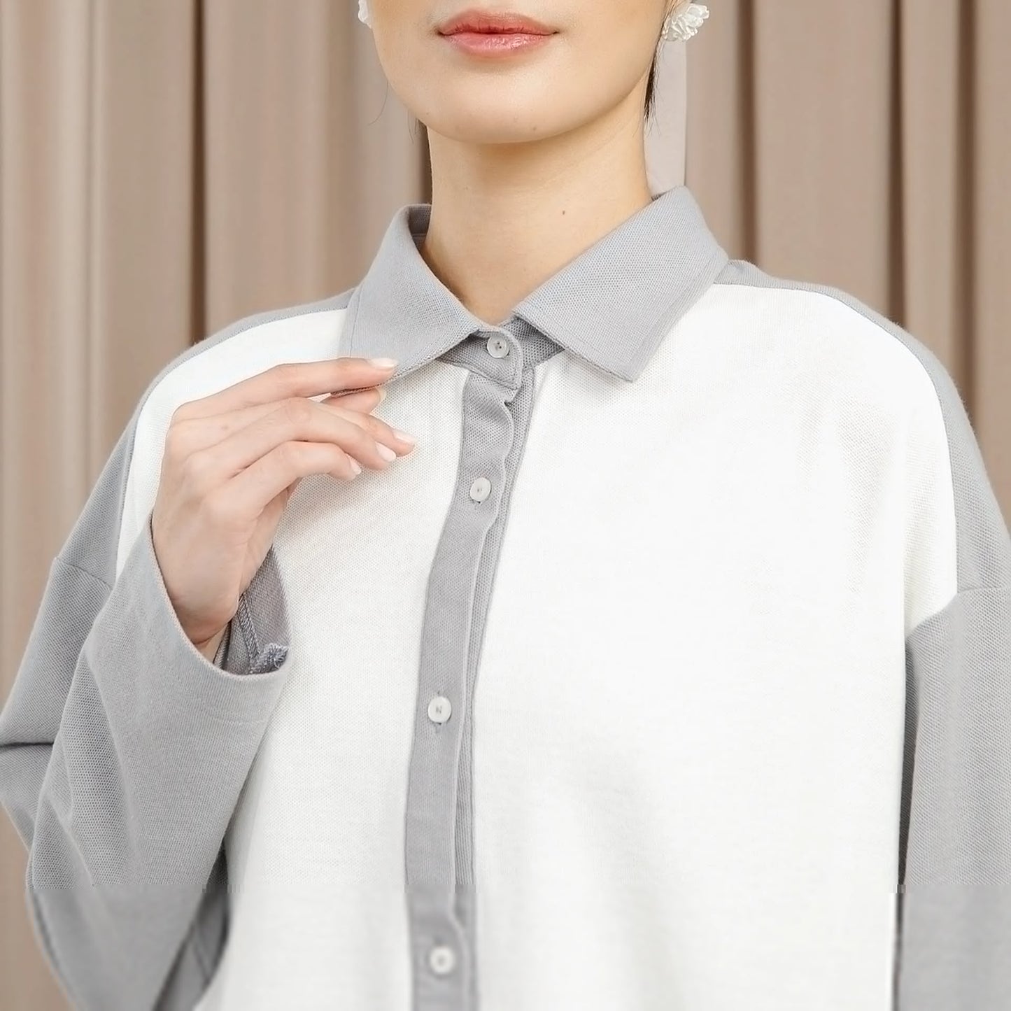 Deia Top - Kemeja Two Tone Color | HijabChic