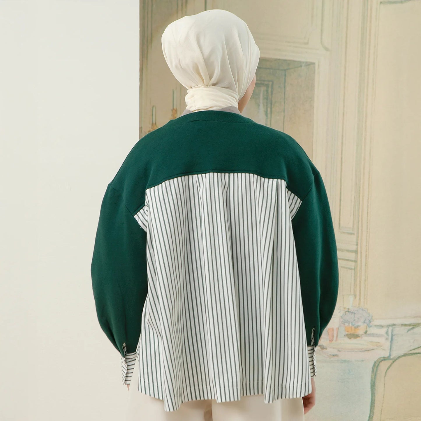 Fleur Outerwear - Outer Katun Knit Stripe | HijabChic