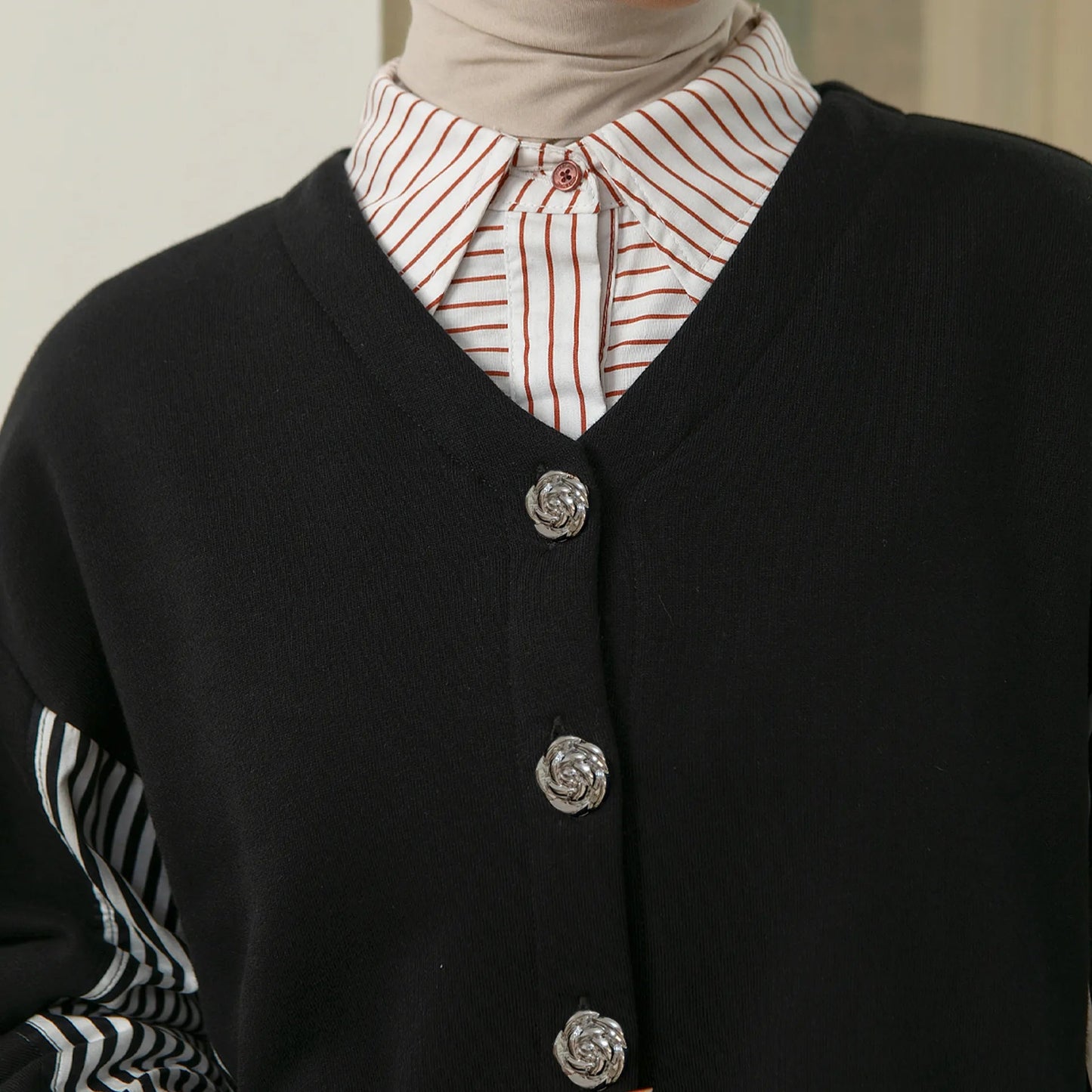 Fleur Outerwear - Outer Katun Knit Stripe | HijabChic