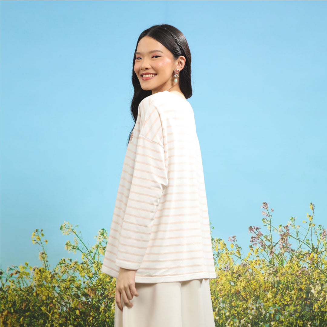 Jovia Stripe Sandshel Top