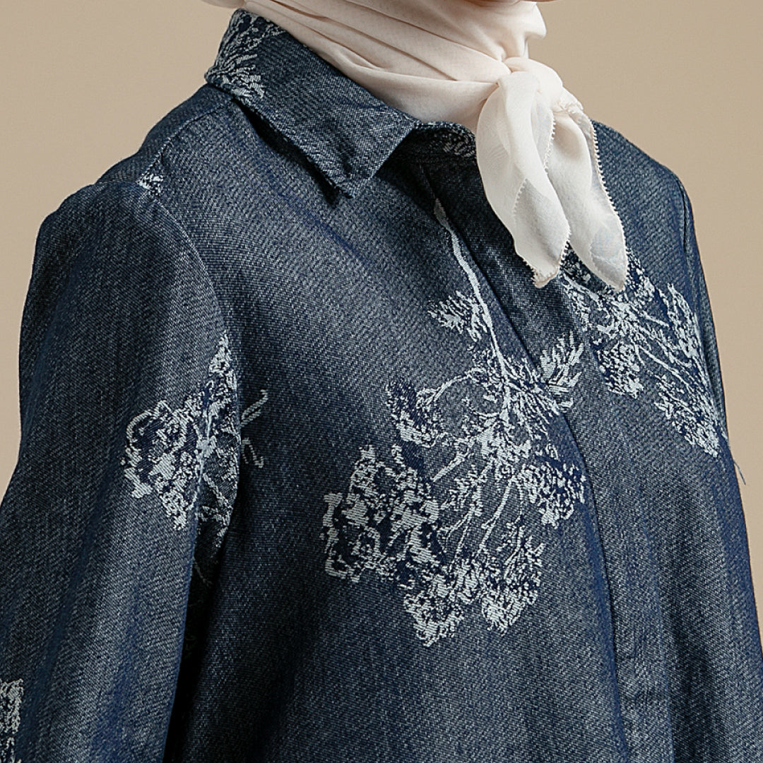 Maurelle Top - Jacquard Denim