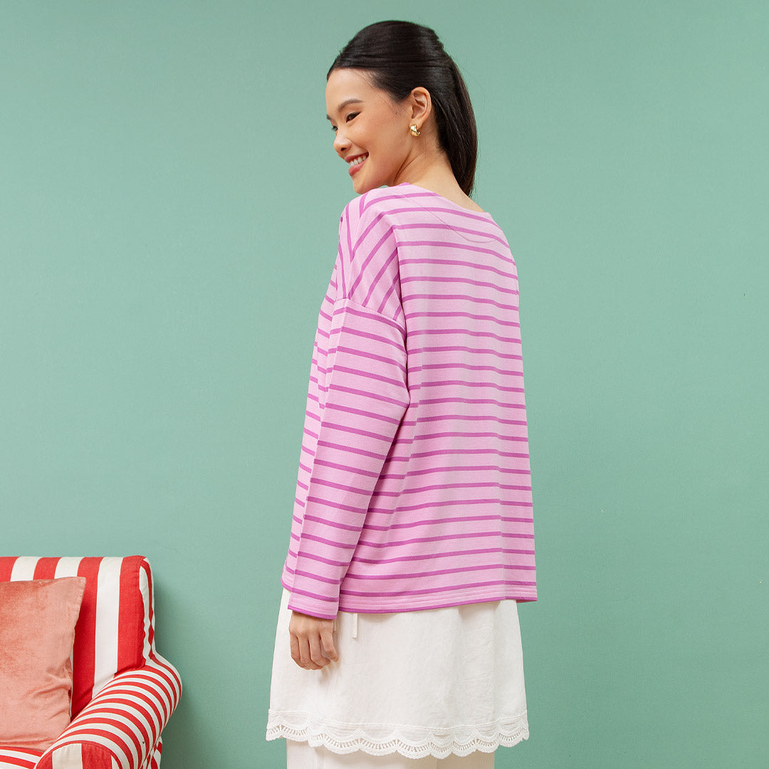 Ulyani Perennial Purple Stripe Tops