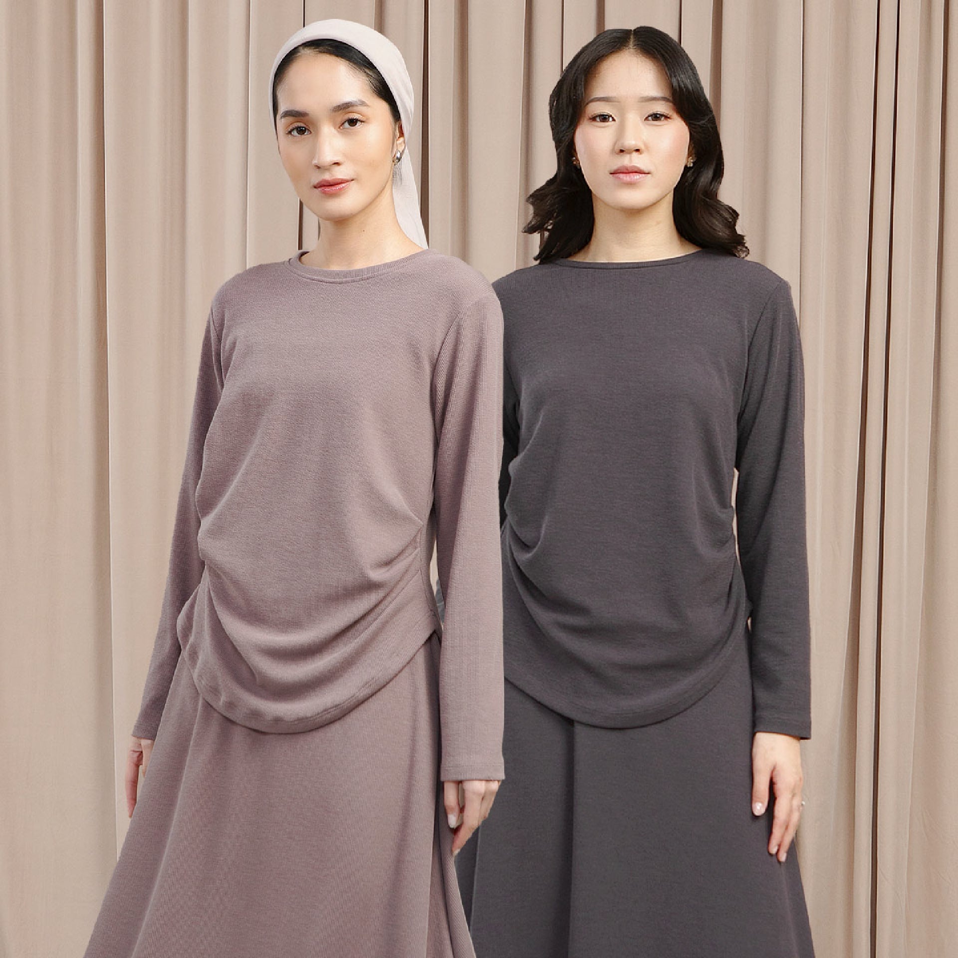 Luna Top - Atasan Knit Pinggang Karet Bervolume | HijabChic