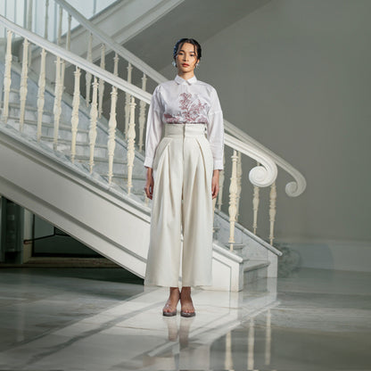 Sekar Beige Pants - Celana Loose Ban Tinggi
