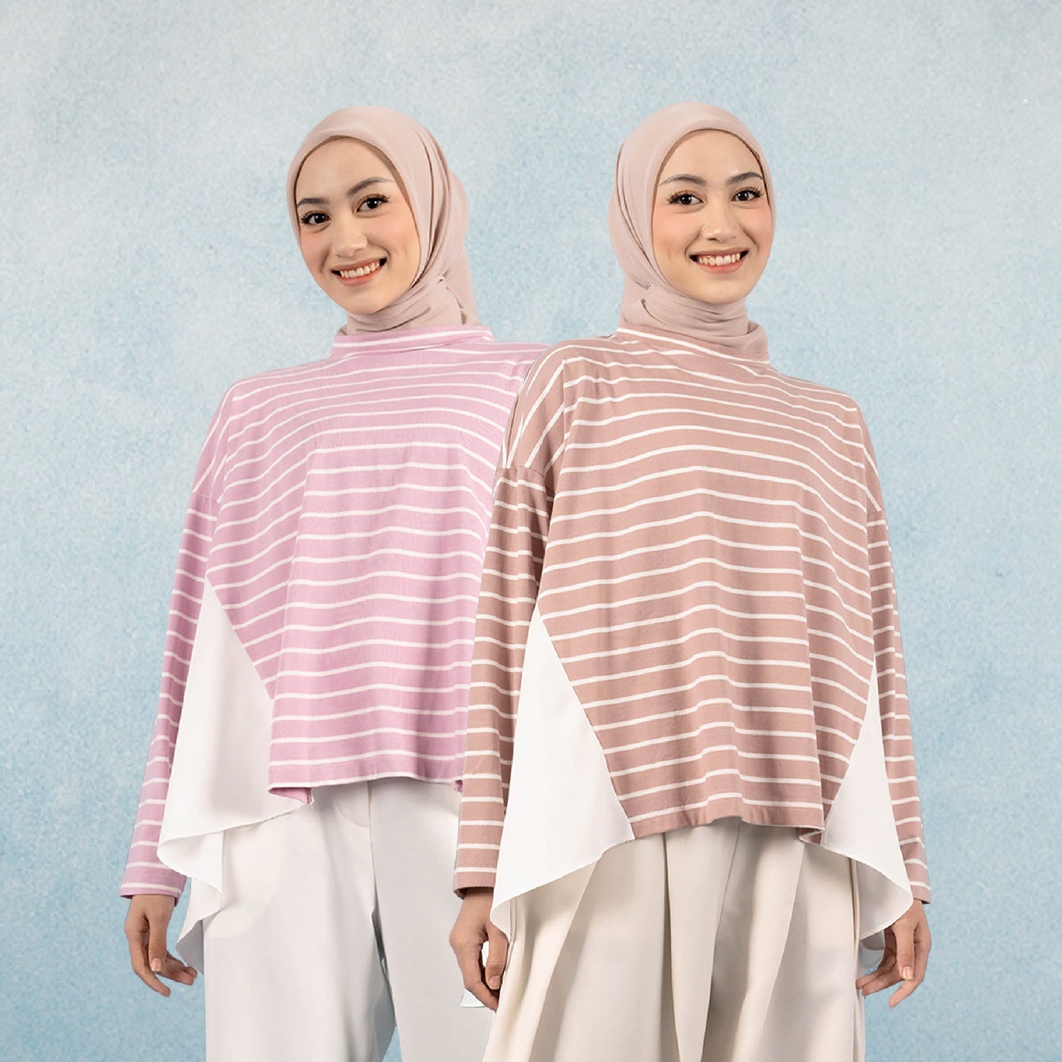Athaya Top - Baju Kaos Stripe Daily Katun | HijabChic