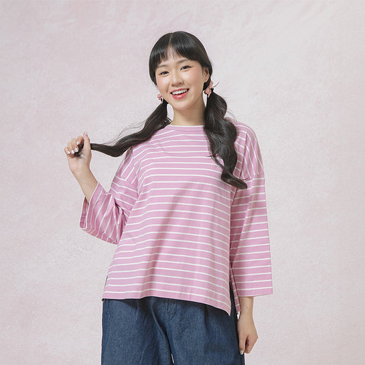 Megumi Dusty Pink Stripe Tops