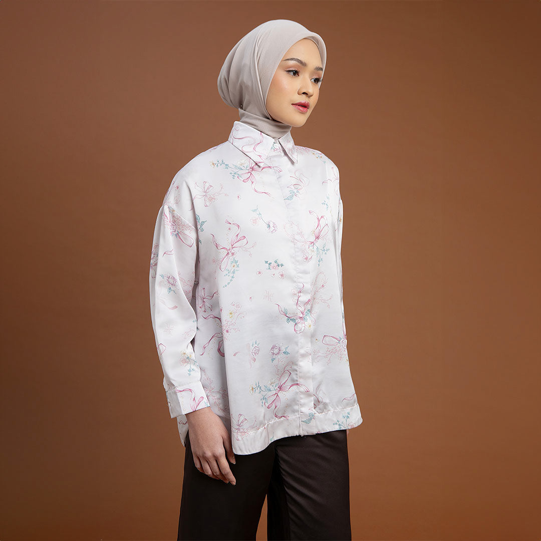 Dalene Top - Kemeja Motif Bunga Elegan
