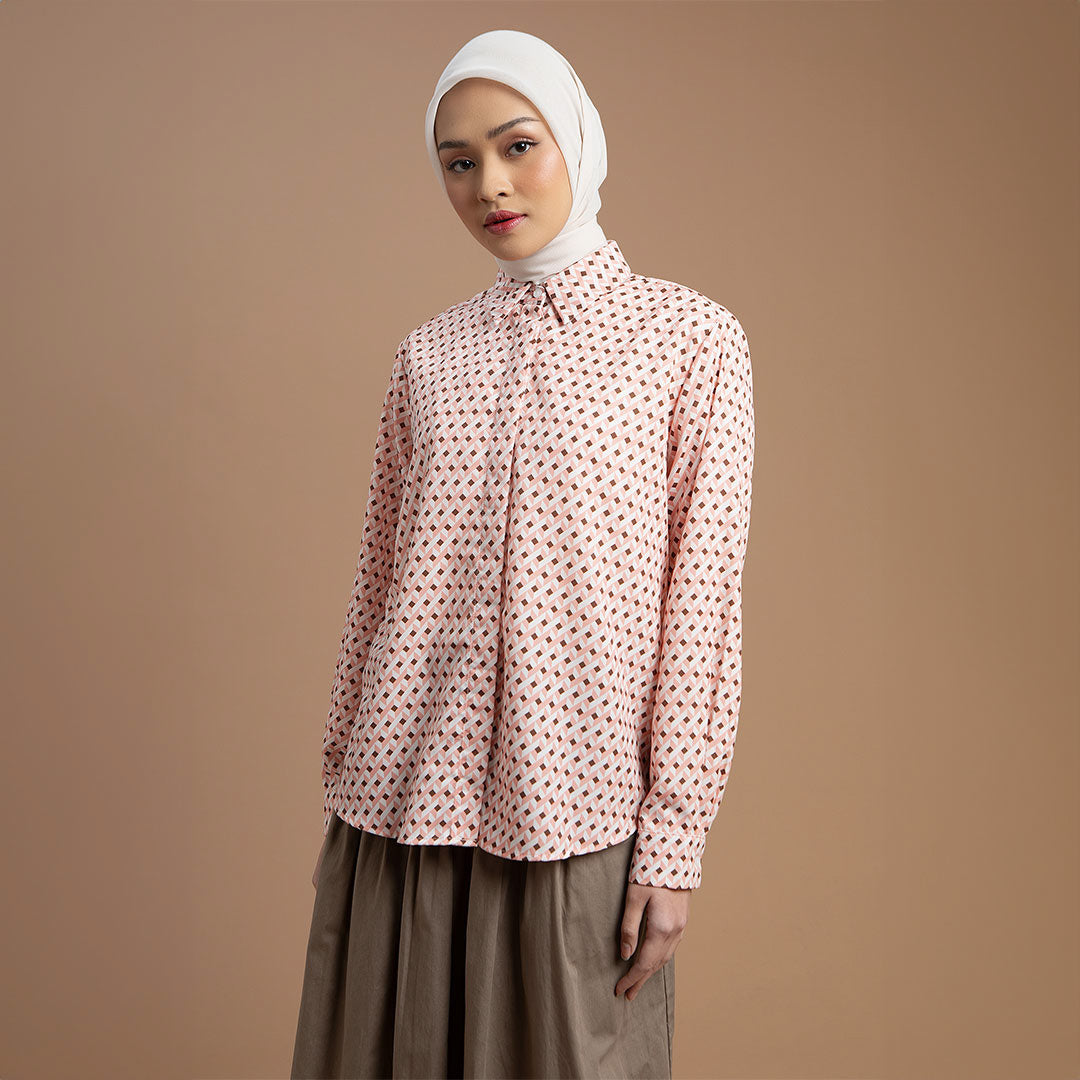 Athena Top - Kemeja Motif Bunga Elegan