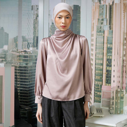Sania Drapping Top - Blouse Satin Drape Elegan