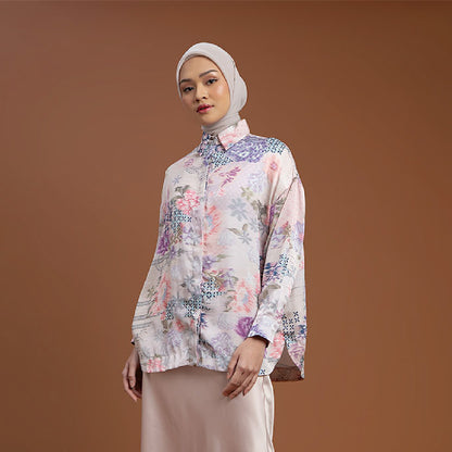 Dalene Top - Kemeja Motif Bunga Elegan