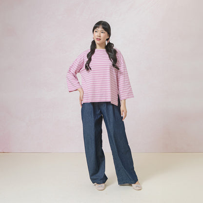 Megumi Dusty Pink Stripe Tops