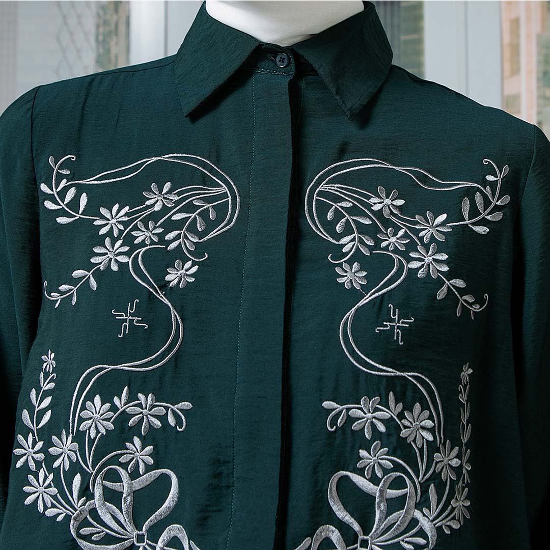 Sarae Embroidery Top - Kemeja Rayon Bordir Bunga