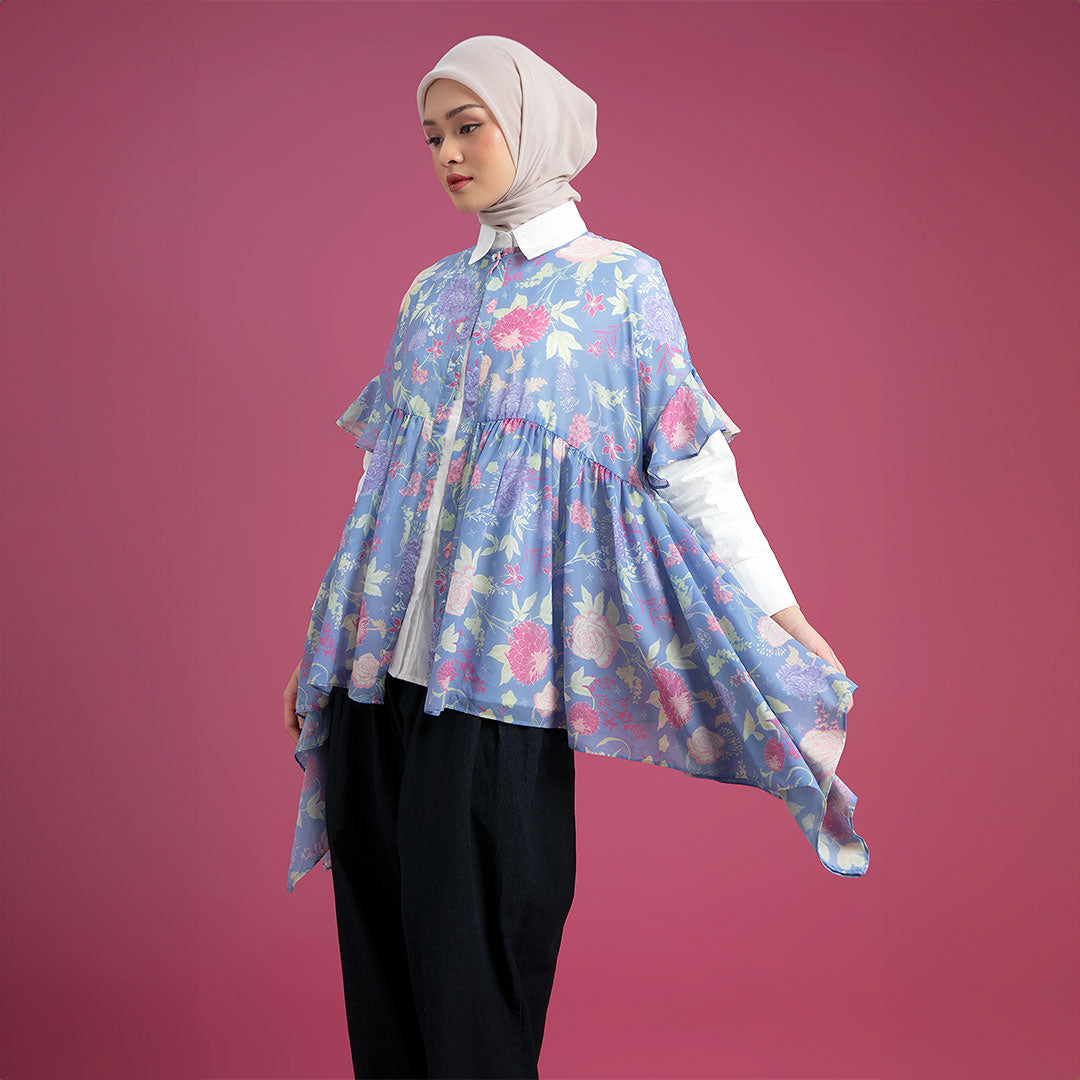 Ilona Outer - Outer Motif Bunga Ruffles