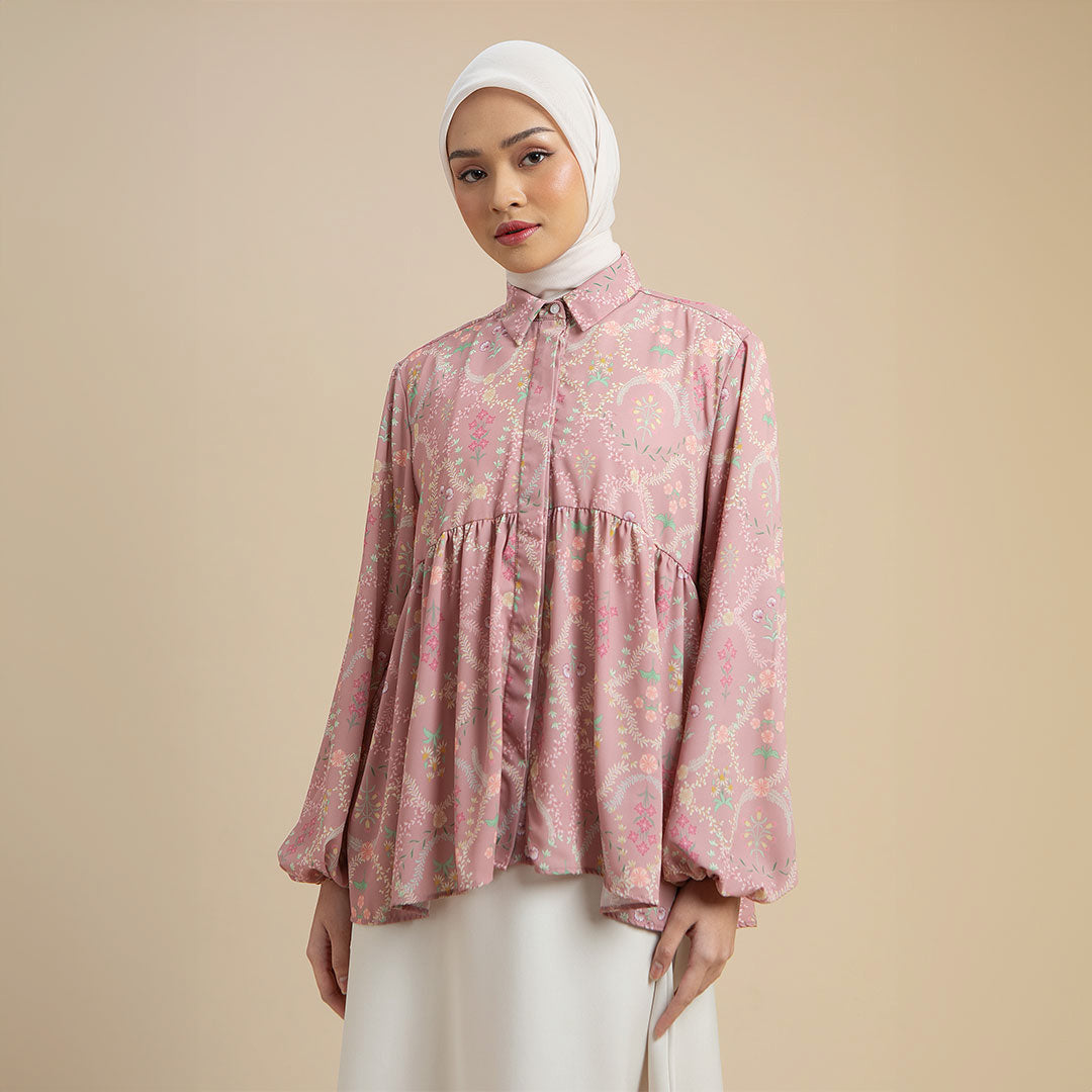 Astrid Top - Blouse Motif Bunga Elegan