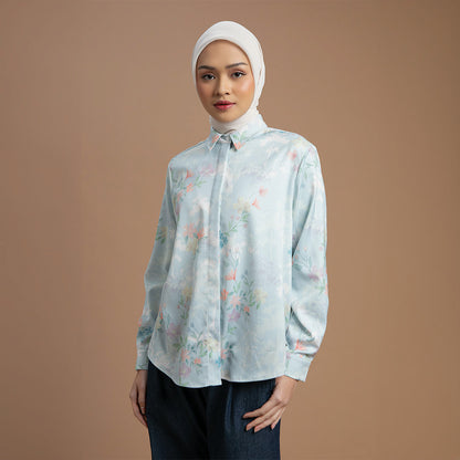 Athena Top - Kemeja Motif Bunga Elegan