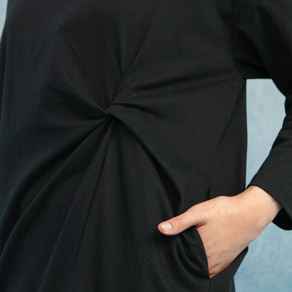 Wily Black Tunic - Tunik Polos Cotton Combed | HijabChic