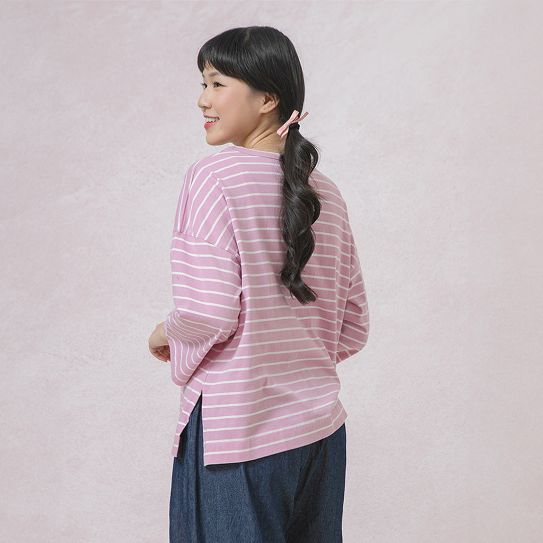 Megumi Dusty Pink Stripe Tops