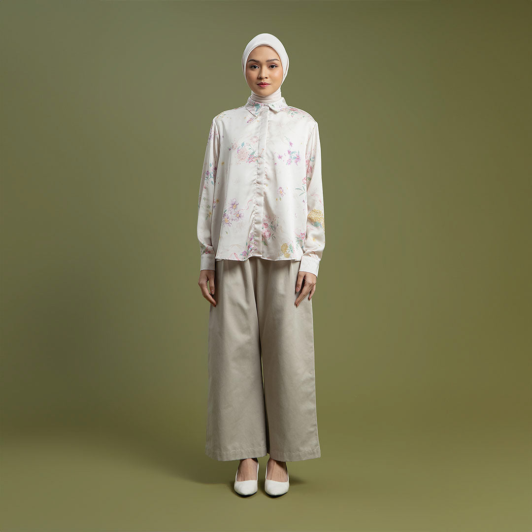 Liliana Top - Kemeja Motif Bunga Elegan