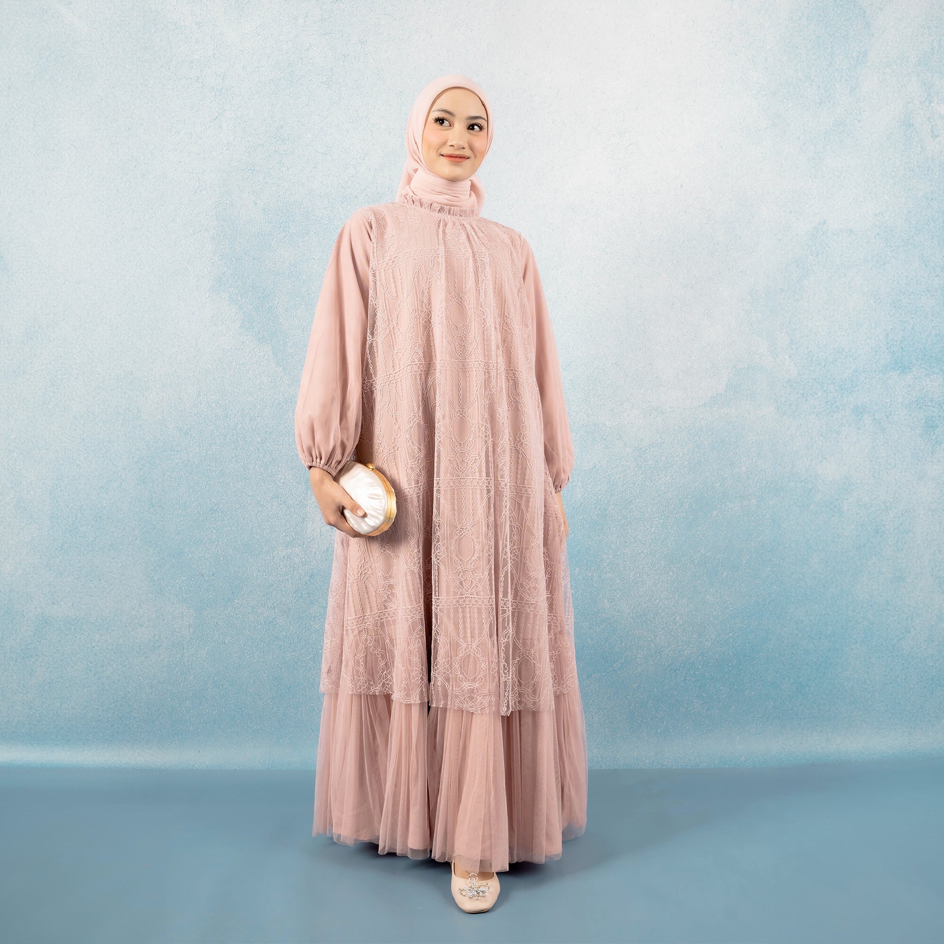 Syahira Pink Nude Dress
