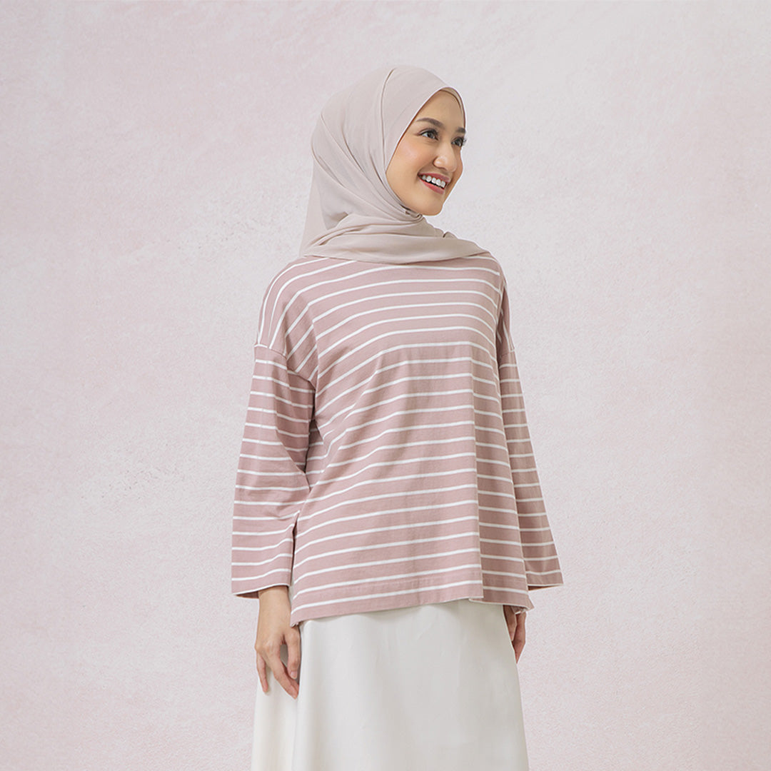 Megumi Mauve Stripe Tops