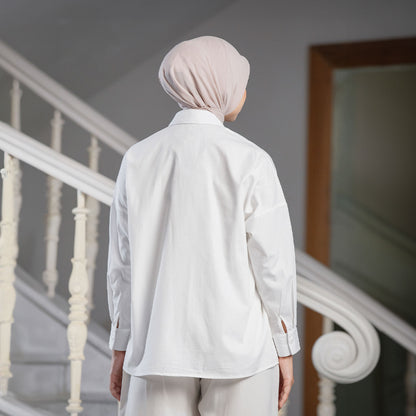 Nirmala Top - Kemeja Katun Bordir Bunga
