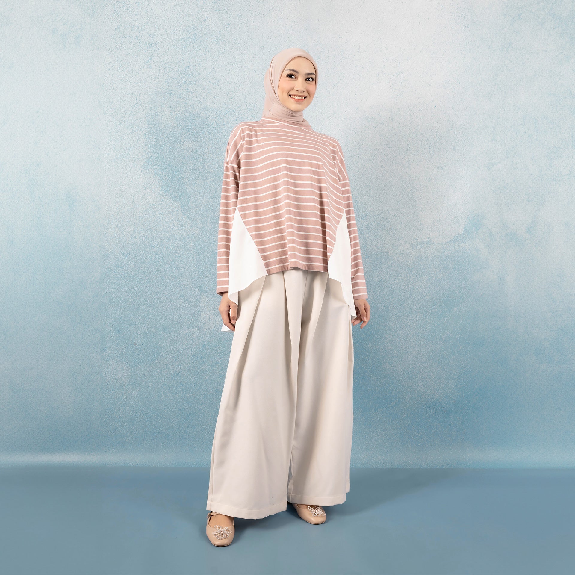 Athaya Top - Baju Kaos Stripe Daily Katun | HijabChic