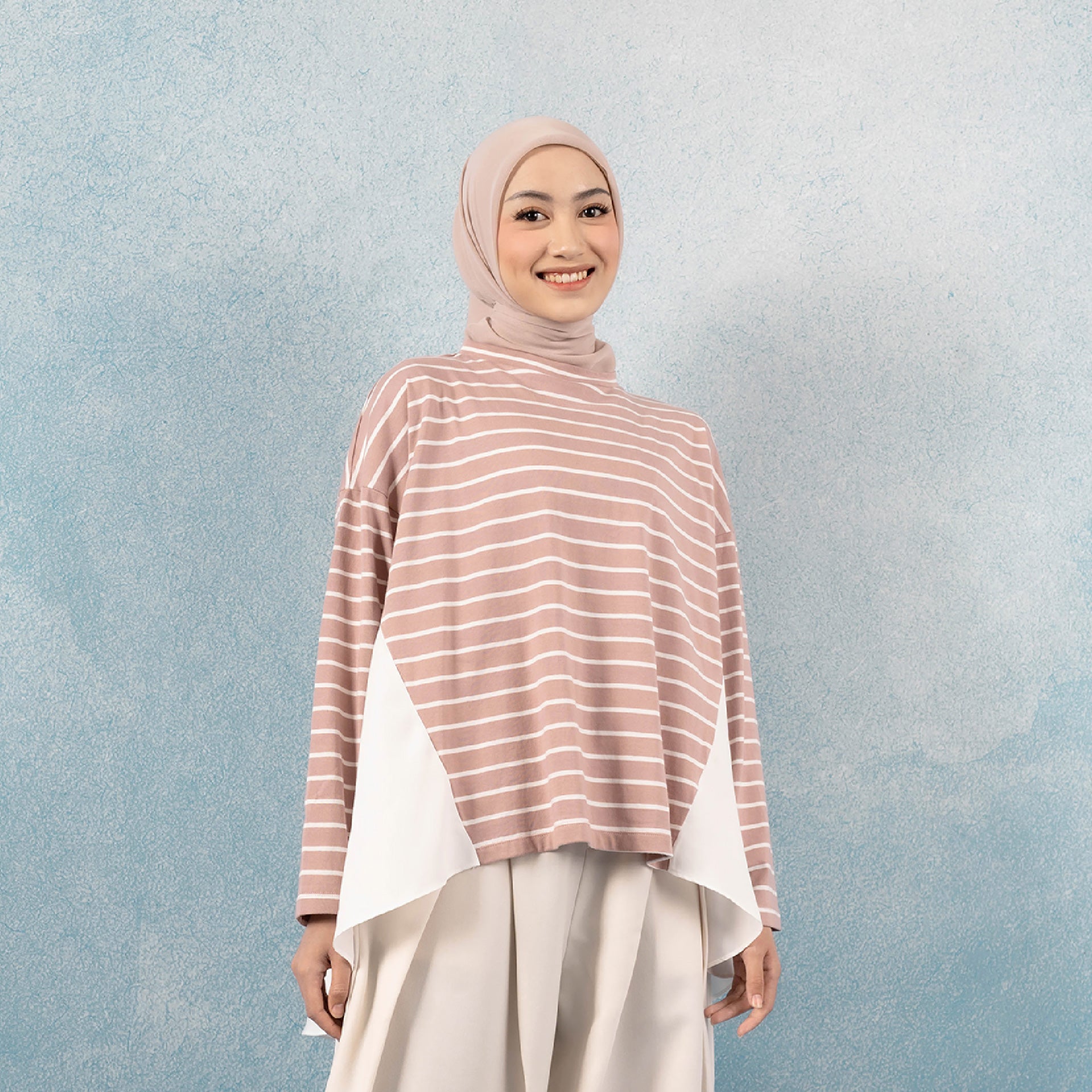 Athaya Top - Baju Kaos Stripe Daily Katun | HijabChic