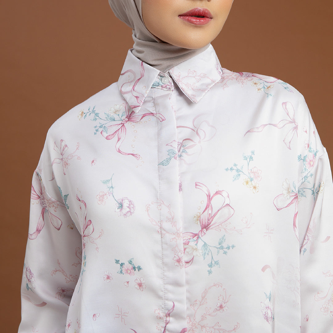 Dalene Top - Kemeja Motif Bunga Elegan