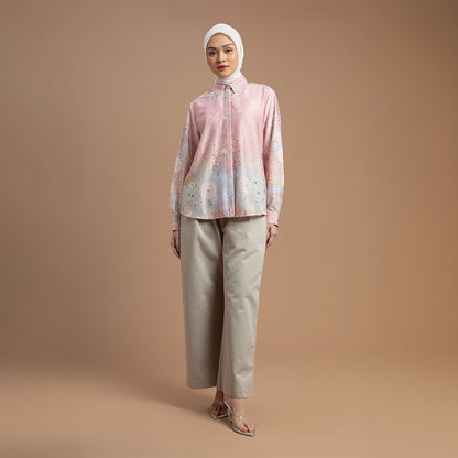 Athena Top - Kemeja Motif Bunga Elegan