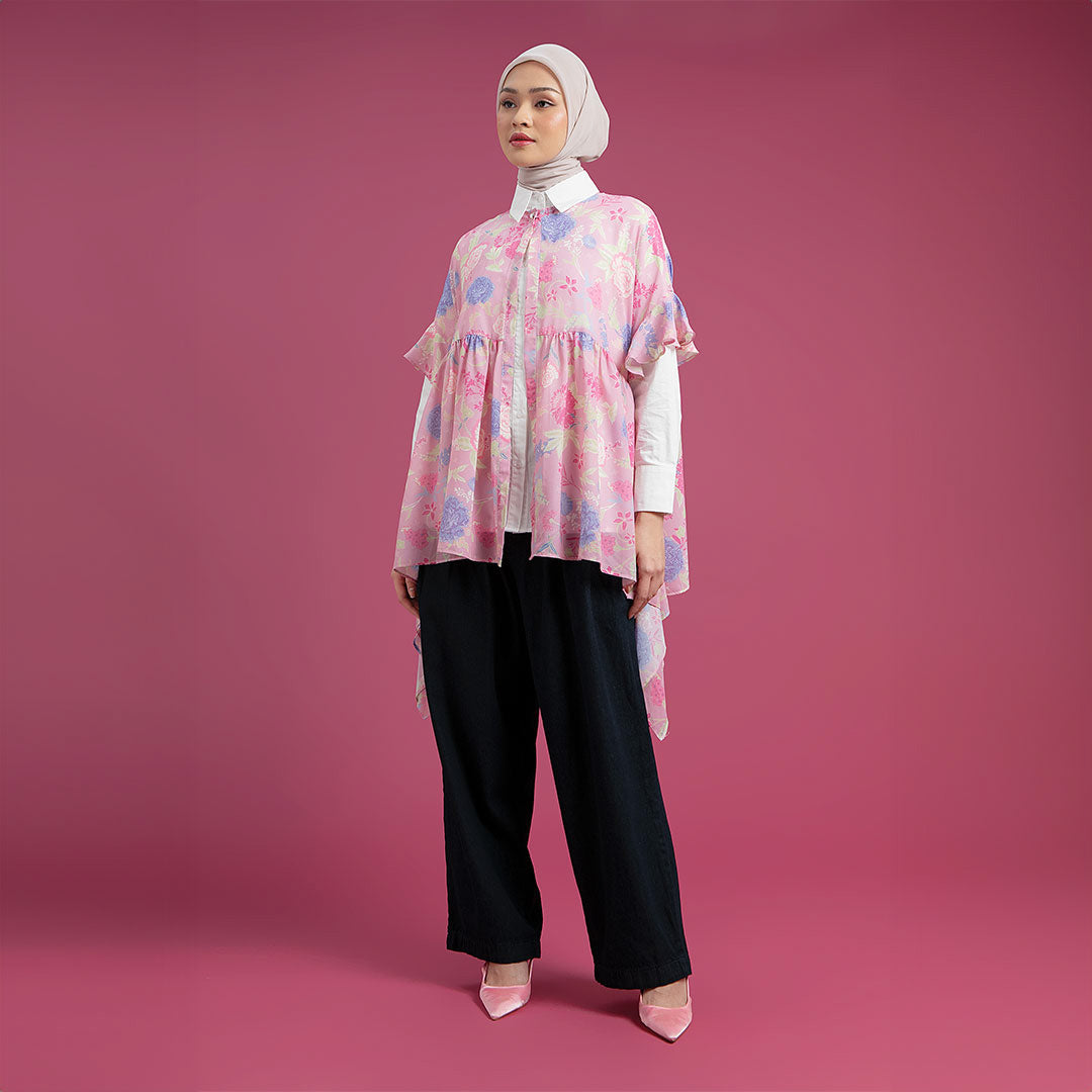 Ilona Outer - Outer Motif Bunga Ruffles