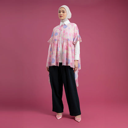 Ilona Outer - Outer Motif Bunga Ruffles