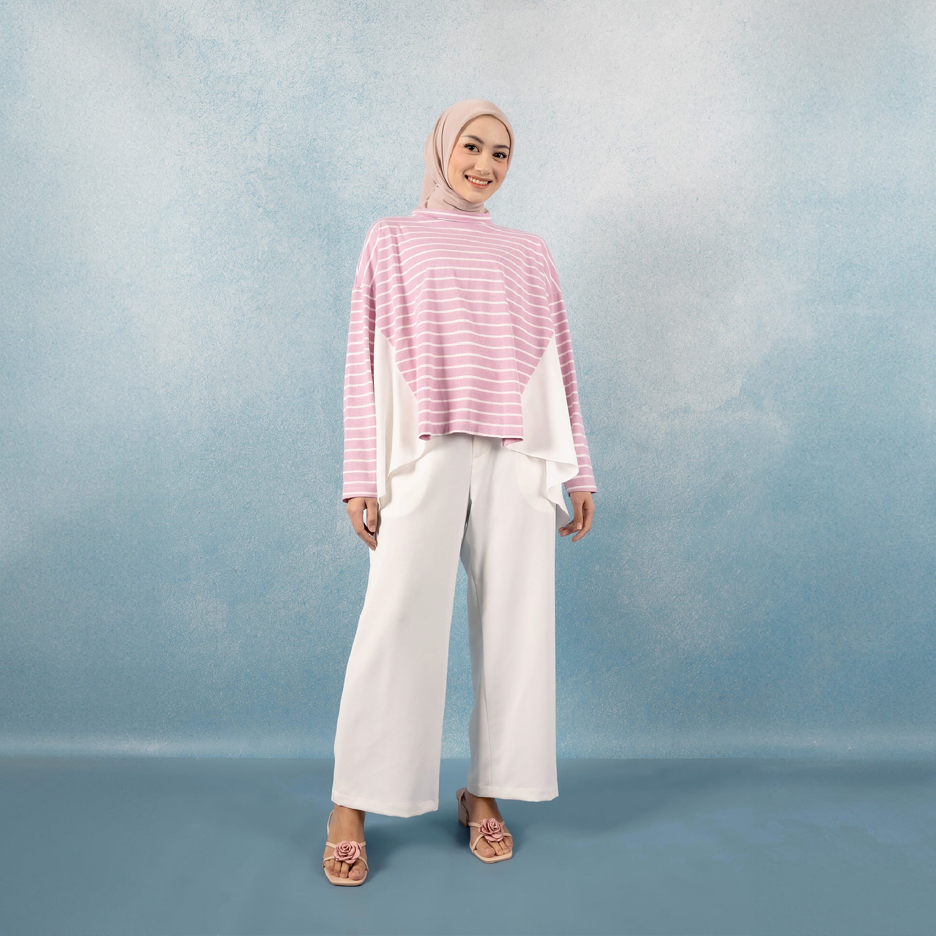 Athaya Top - Baju Kaos Stripe Daily Katun | HijabChic
