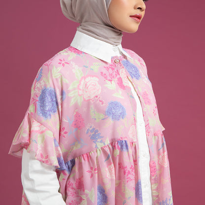 Ilona Outer - Outer Motif Bunga Ruffles