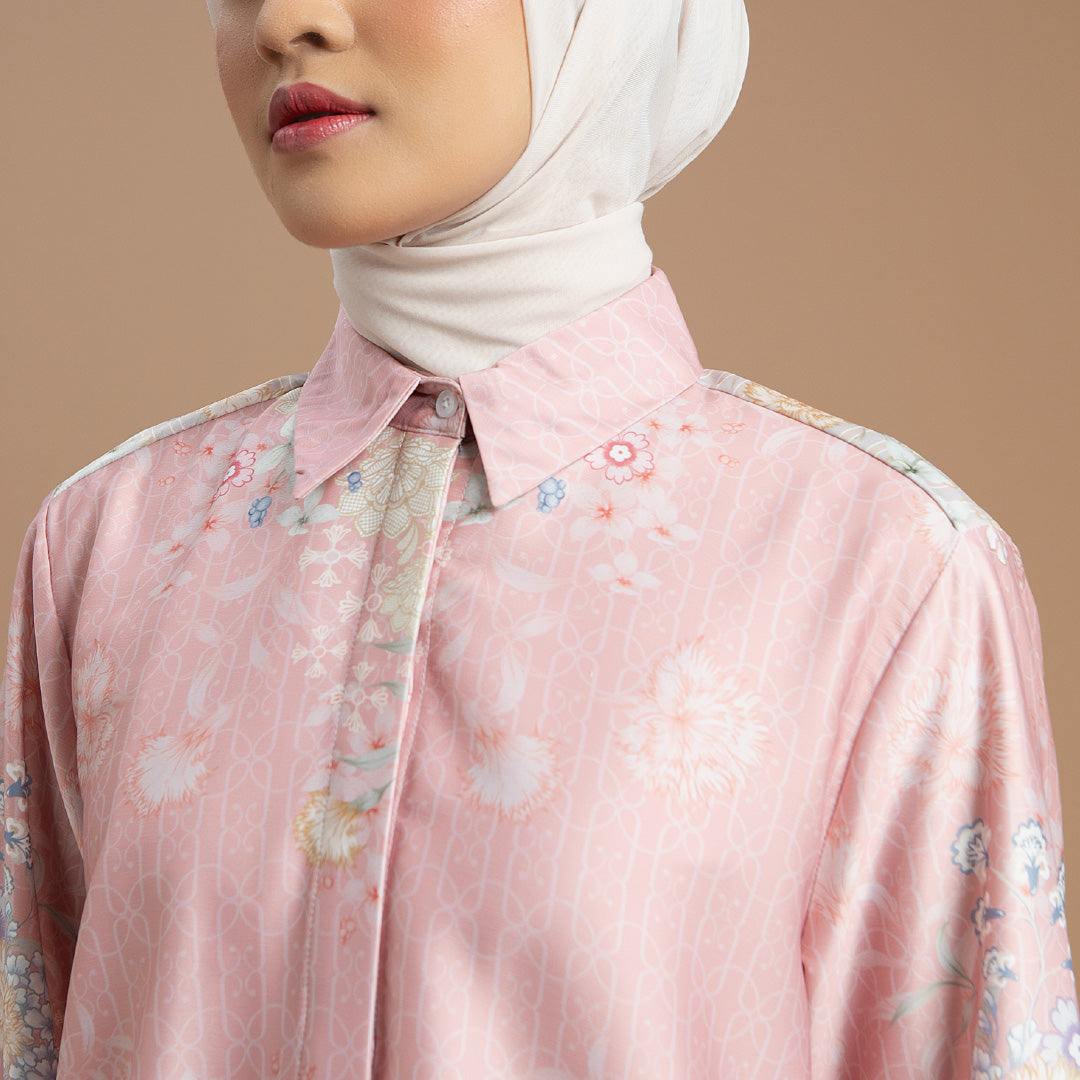 Athena Top - Kemeja Motif Bunga Elegan