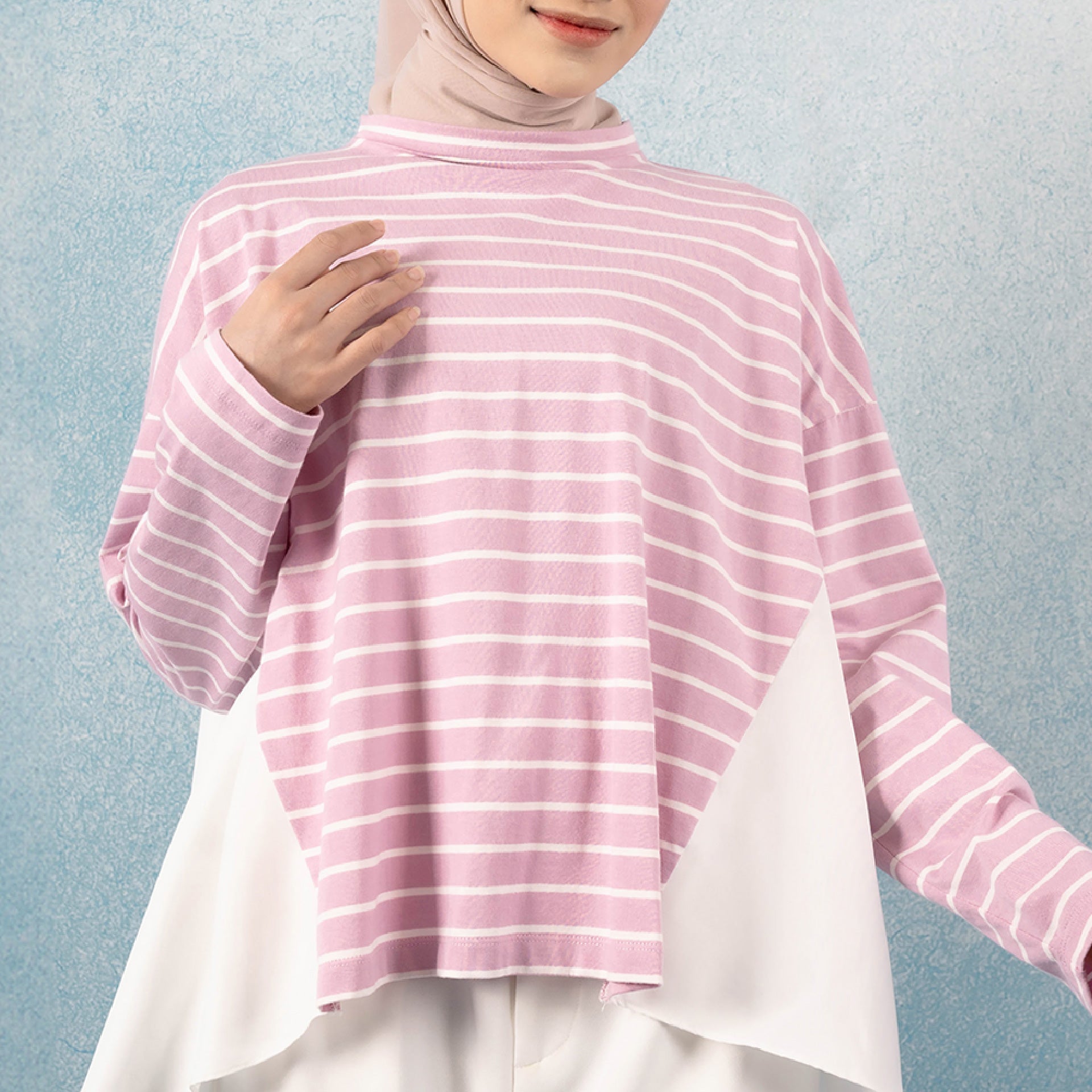 Athaya Top - Baju Kaos Stripe Daily Katun | HijabChic