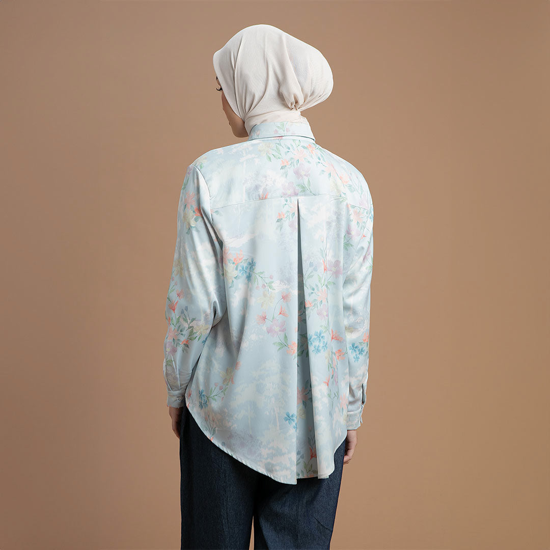 Athena Top - Kemeja Motif Bunga Elegan