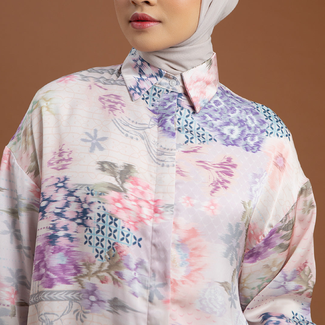 Dalene Top - Kemeja Motif Bunga Elegan