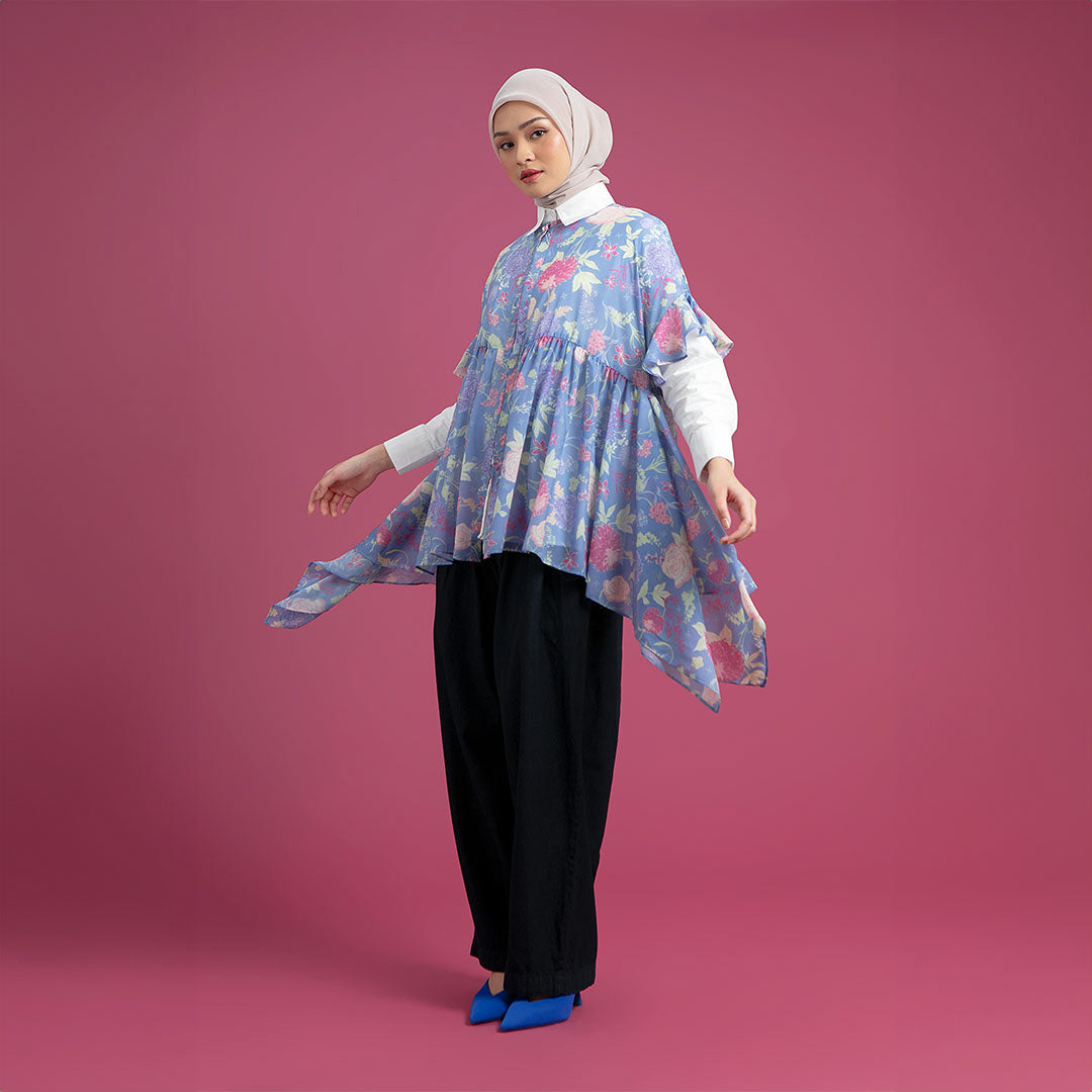 Ilona Outer - Outer Motif Bunga Ruffles