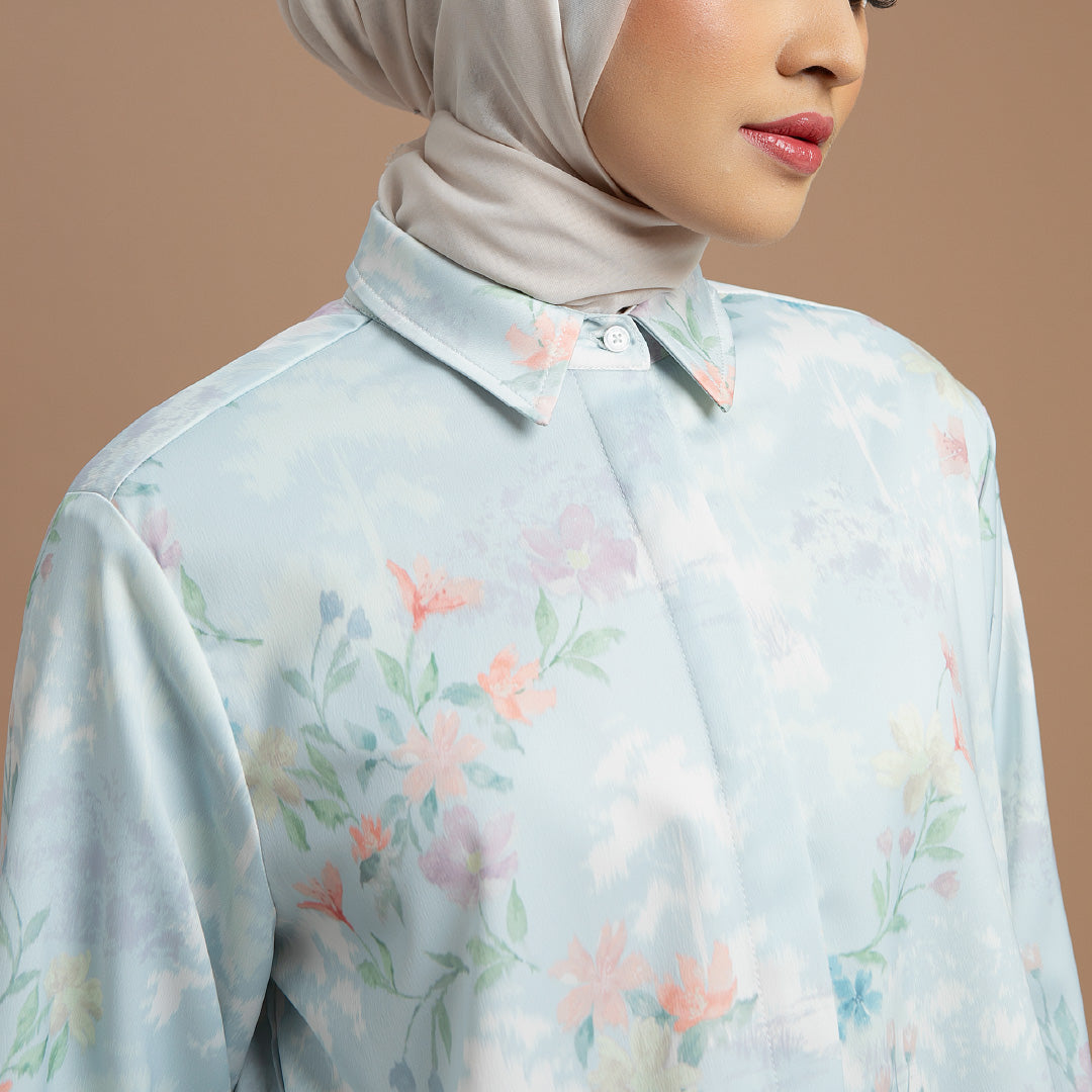 Athena Top - Kemeja Motif Bunga Elegan