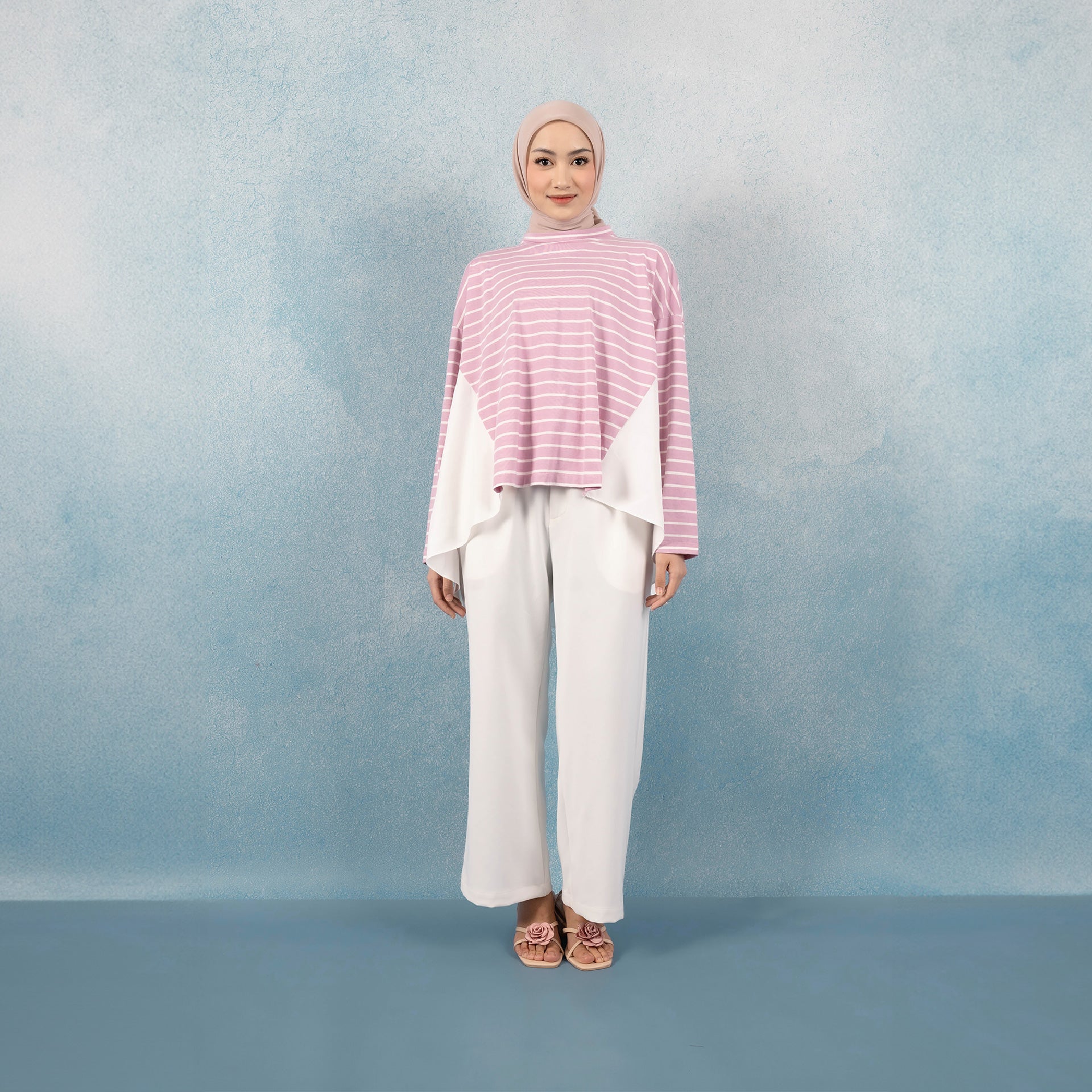 Athaya Top - Baju Kaos Stripe Daily Katun | HijabChic
