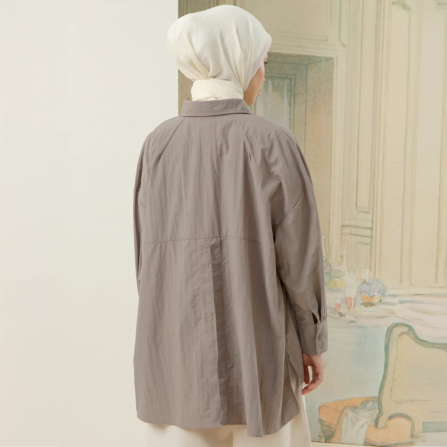 Alera Top - Kemeja Parachute Sablon Bunga