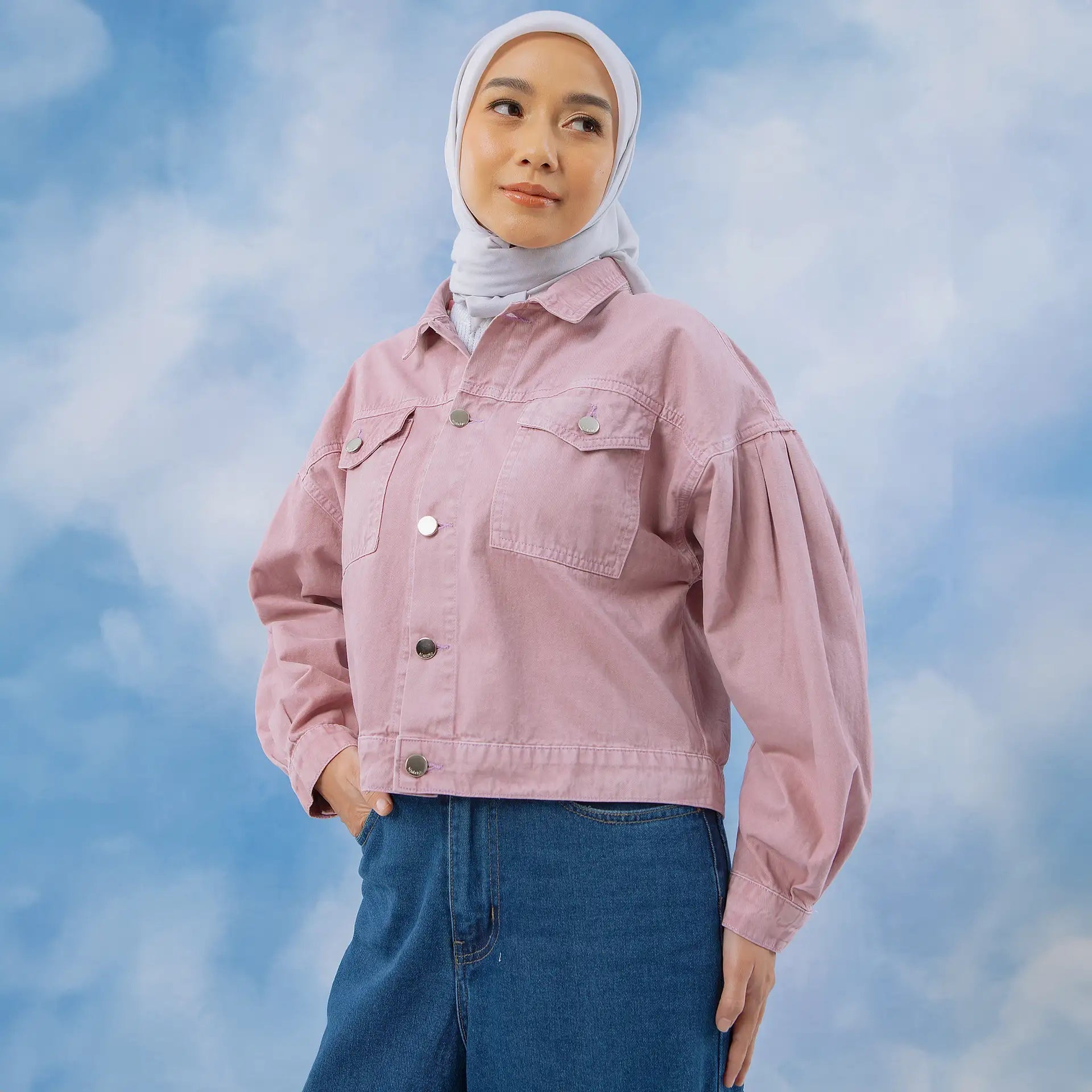 alexa denim lilac outerwear hijabchic jacket ungu 1