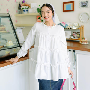 
            
                Load image into Gallery viewer, Afina Broken White Tops | HijabChic
            
        