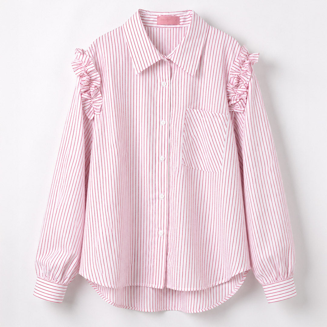 Agista Red Pencil Stripe Top
