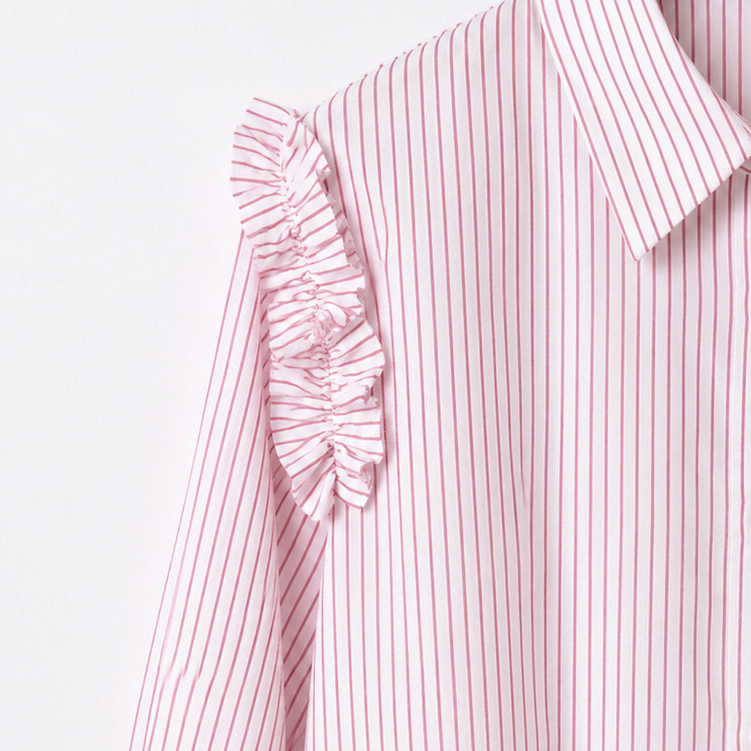 Agista Red Pencil Stripe Top